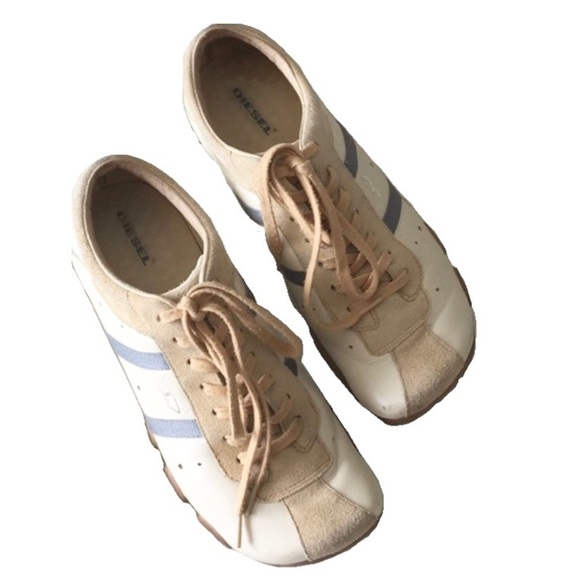 Diesel Shoes - Diesel ★ Wish Leather + Suede Sneakers ★ Beige
